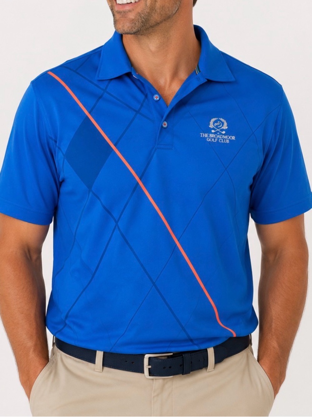 The Broadmoor Golf Club Performance Polo Men's Blue Polo Shirt SZ LG